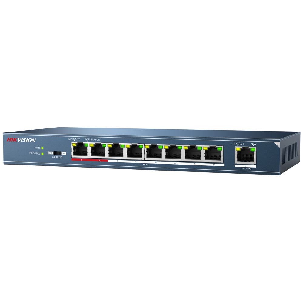 Коммутатор DS-3E0109P-E сетевой 8 портовый; 8 RJ45 100M PoE; 1 Uplink порт 100М Ethernet; в Уссурийске