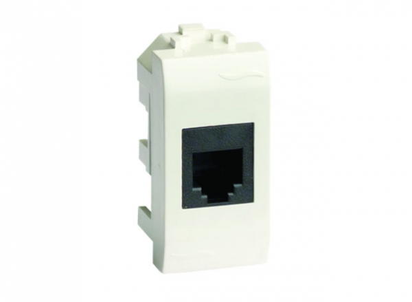 Розетка RJ-45 (белая), 1 модуль "BRAVA" (76457B) ДКС