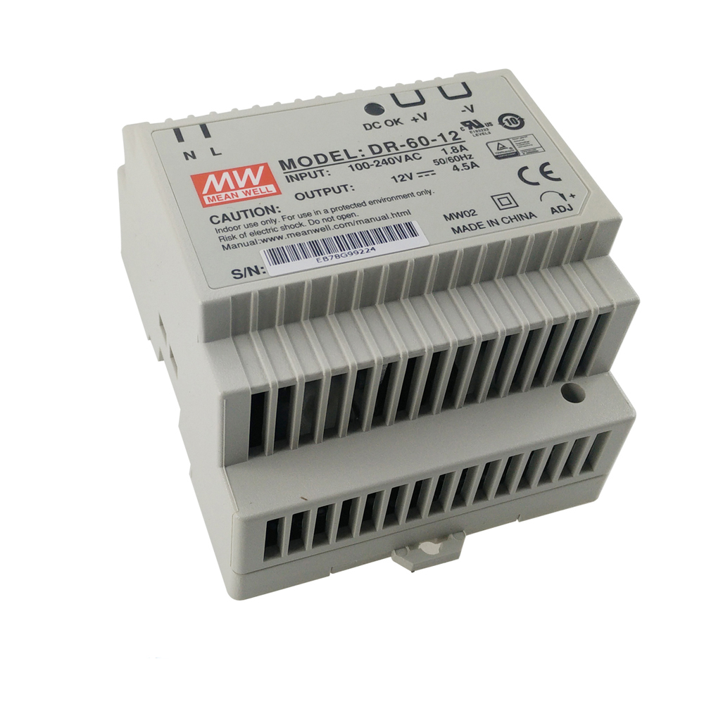 Блок питания DR-6012 для DIN-рейки 54W, 12V, 4,5 А Блок питания DR-6012 для DIN-рейки 54W, 12V, 4,5 А