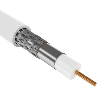 Кабель коаксиальный RG6, однопроволочный, омеднённый, 1.02мм, внешний 6.9, 75Ом, FPE PVC белый (305м) (CC1-R6F1-111) ITK Кабель коаксиальный RG6, однопроволочный, омеднённый, 1.02мм, внешний 6.9, 75Ом, FPE PVC белый (305м) (CC1-R6F1-111) ITK