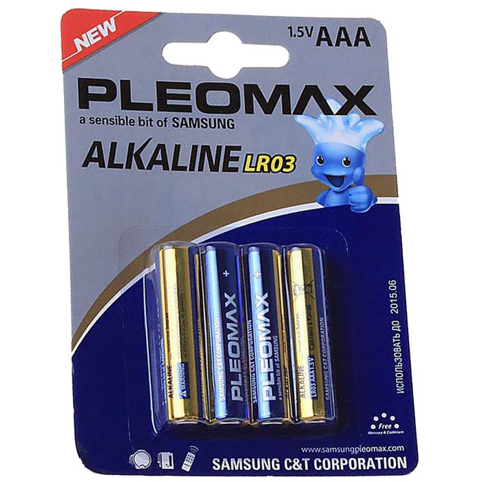 Батарейка Samsung Pleomax LR03-4BL (AAA, 1.5v) в Уссурийске