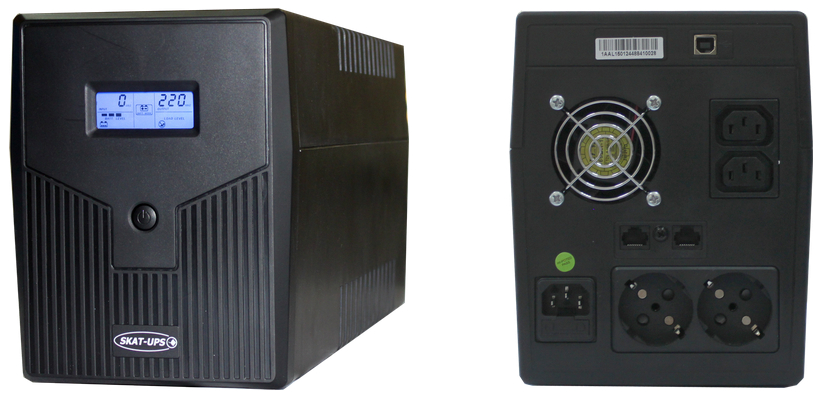 SKAT-UPS 1500/900 ИБП 220 В, 1500 ВА (900 Вт), встроенные АКБ 9 Ач, 2 шт, время резерва 2 мин. в Уссурийске